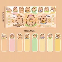 1book/120sheets Cute And Highly Attractive Calm & Relaxed Capybara-San/Panda Sticky Notes With Cartoon Otter Design For Memos And Notes, Removable And Repositionable Tabs For Students And Offices, Kids Return Gift