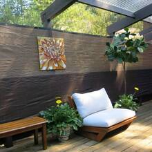 1pc Fence Privacy Screen Balcony Deck Privacy Screen With Reinforced Grommets, Windscreen Mesh Shade Sail Net Barrier For Apartments, Outdoor Pool, Deck Railing, Patio, Backyard, Porch Privacy - Coffee Brown - View 4