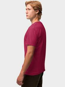 Men T-Shirts - 酒紅色 - 查看 2