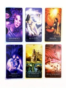 美人魚神諭關鍵：治療，愛與浪漫的奧秘，帶QR碼PDF指南的口袋牌（美人魚可以教你如何療愈過去，更深刻地愛自己） - 彩色 - 查看 3