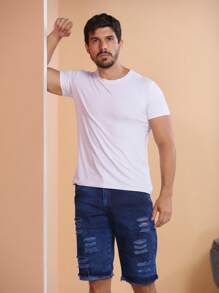 Men Shorts - Dark Wash - View 2