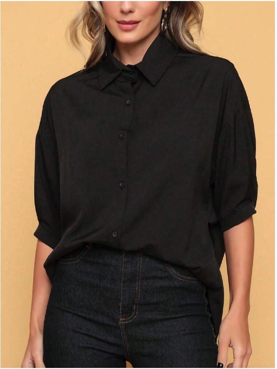 Women Blouses - 黑色 - 查看 1