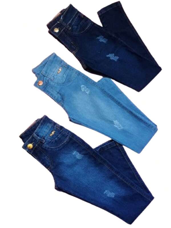 Kit 3 calça Feminina Jeans  Infantil Juvenil top