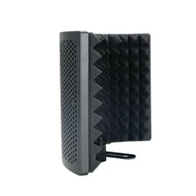 Microphone Isolation Shield, Foldable Mic Shield With Triple Sound Insulation Podcasts, Singing, And Broadcasting - S - View 9