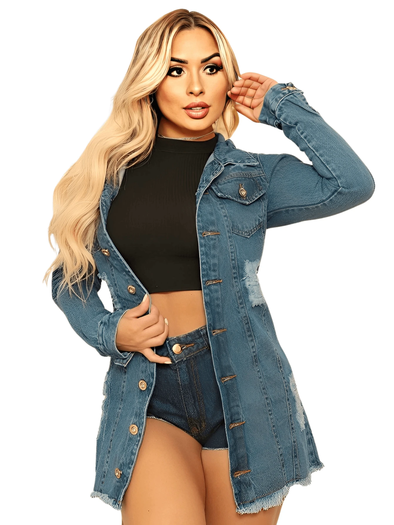 Women Denim Jackets & Coats - 淚如大理石 - 查看 1