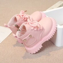 British Style  Boots For Infant Girls, Spring/Autumn Toddler Girls' Leather Shoes, Children's Walking Shoes