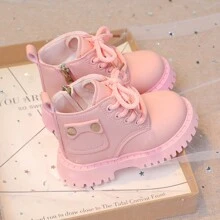 British Style  Boots For Infant Girls, Spring/Autumn Toddler Girls' Leather Shoes, Children's Walking Shoes