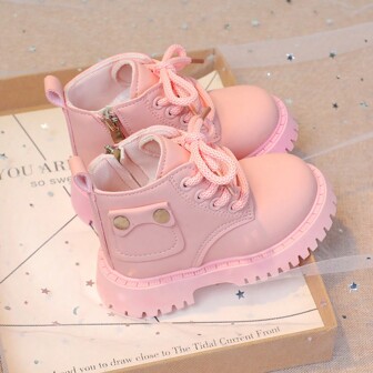 英式風格幼兒女靴，春/秋季幼兒女皮鞋，兒童行走鞋