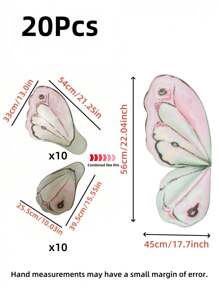 1 包/10 套/20 件新款蝴蝶形玫瑰花束包装纸，创意蝴蝶翼花卉包装纸，适用于情人节、母亲节、新年、圣诞节、周年纪念日、生日派对、花店花卉 DIY 礼品装饰材料 - 彩色 - 查看 3