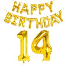 Golden Happy Birthday Digital Foil Balloon Adult Birthday Party Decoration Suitable For Men And Women Aged 10, 11, 12, 15, 18, 25, 30, 40, 50, And 60,Christmas - Gold - View 28