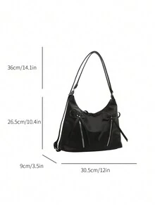 Mochila plateada nueva para mujeres 2024, bolsa de hombro inspirada en el ballet, mochila de gran capacidad para viaje diario de uso múltiple - Negro - Ver 6