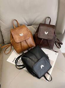 1 pieza Mochila minimalista de gran capacidad con estampado de mariposa para viaje, bolsa de hombro