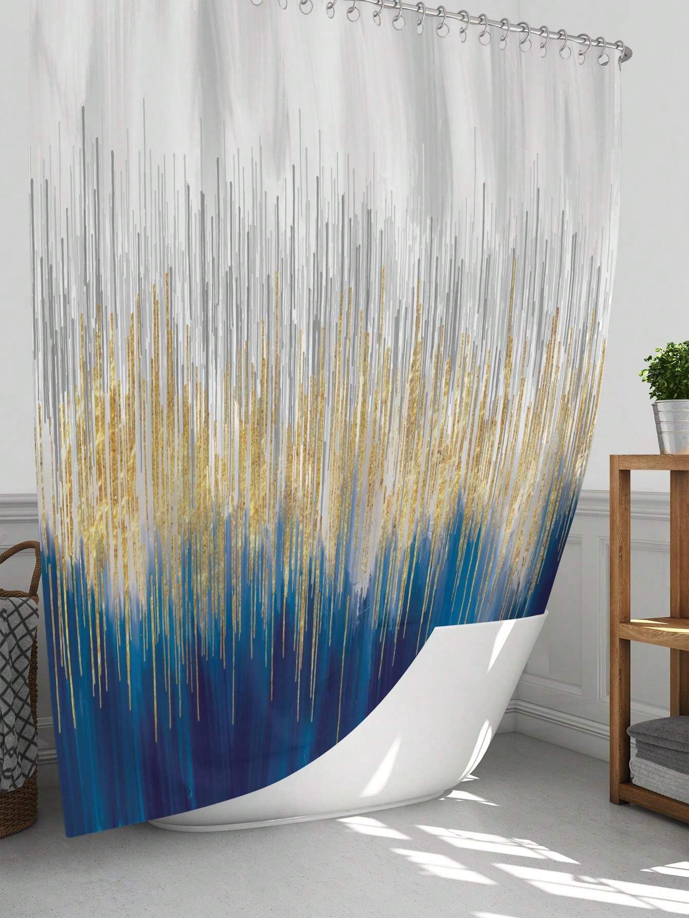 ABAKUHAUS Fiore Tenda da Doccia, Astratto, Tessuto Set di Decorazioni per il Bag