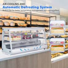 Refrigerated Display Case 8.1 Cu.Ft. Countertop Pastry Display Case Commercial Display Refrigerator W/LED Display Air-Cooling Automatic Defrost Rear Sliding Door - White - View 4