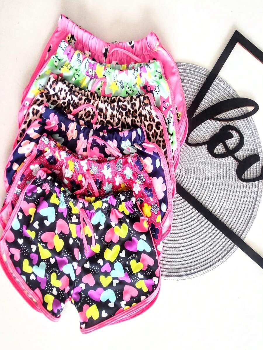 Kit 3 short de Verão menina Infantil ESTAMPAS E CORES SORTIDAS - Multicolorido - Visão 1