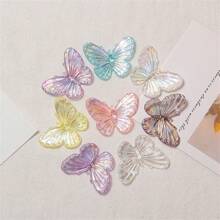 20入組/袋隨機混合多彩蝴蝶形珠子,可用於自製耳環,髮飾,樹脂珠寶製作。同時,也可用作文具,手機殼裝飾,鑰匙扣,杯子,鞋扣,冰箱磁鐵。珠寶製作材料套裝 - 彩色 - 查看 6