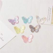 20入組/袋隨機混合多彩蝴蝶形珠子,可用於自製耳環,髮飾,樹脂珠寶製作。同時,也可用作文具,手機殼裝飾,鑰匙扣,杯子,鞋扣,冰箱磁鐵。珠寶製作材料套裝 - 彩色 - 查看 3