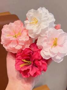 1 peça de grampo de cabelo estilo fada para meninas com flores, acessório de cabeça floral coreano, acessório fofo para cabelo de meninas para uso diário