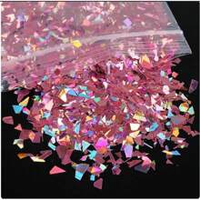 10g/Bag Holographic Nail Glitter Flakes Sparkly 3D Asymmetrical Shiny Sequins Nails Supplies Polish Manicure Nail Art Decorations DIY Nail Charms Nail Gems