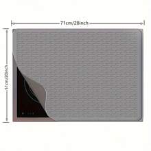 Tapete de Silicone Premium para Fogão Elétrico - 28x20 - Protetor Resistente ao Calor para Bancada de Cozinha, Previne Arranhões para Cooktops de Cerâmica e Vidro, com Opções de Cores Estilosas em Cinza/Preto. - Multicolorido - Visão 2