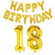 Golden Happy Birthday Digital Foil Balloon Adult Birthday Party Decoration Suitable For Men And Women Aged 10, 11, 12, 15, 18, 25, 30, 40, 50, And 60,Christmas - Gold - View 33