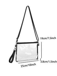 Túi đeo chéo trong suốt đựng mỹ phẩm du lịch dành cho nữ, Túi trong suốt được sân vận động phê duyệt, Ví có dây kéo Túi trong suốt để làm việc Buổi hòa nhạc Túi vệ sinh thể thao Đồ dùng du lịch mùa hè cần thiết cho kỳ nghỉ ở bãi biển Đồ dùng học tập trong ký túc xá Đồ dùng cần thiết cho trường học - Trong sáng - Xem 4