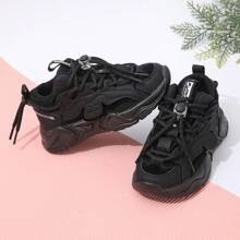 Kids Casual Breathable Anti-Skid Athletic Shoes With Soft Soles For Boys - Black - View 3