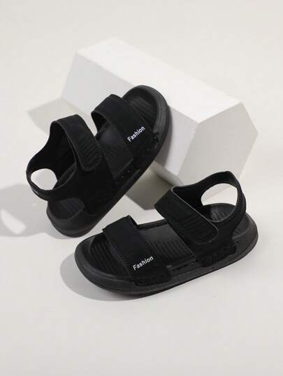 1pair Boys' Casual Flat Anti-Slip Sports Sandals, Color Block Stitching Technology Beach Shoes, Summer