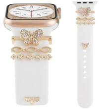 4pcs Universal Silicone Watch Band Decoration Ring, Decoration Studs, Suitable For Apple Watch - Multicolor - View 28