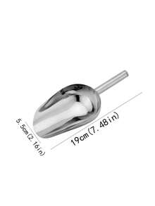 1pc Stainless Steel Multipurpose Shovel, Kitchen Ice Scooper For Ice Maker, Small Food Scoops For Bar Party Wedding Pet Dog Food - Silvery - View 5