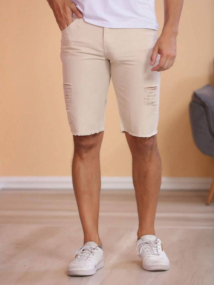 Men Shorts - 米色 - 查看 1