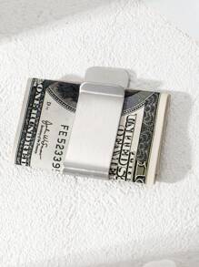 1pc Portable Zinc Alloy Money Clip Customizable With Name, Simple Designed Exclusive Wallet For Mother's Day, Father's Day, Back To School Season