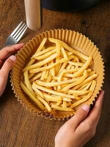 25 pezzi di cestini in carta usa e getta per friggitrice ad aria, fodere per friggitrice ad aria, ciotola per cestino in carta, teglia da forno, accessori per forno, strumenti per la cottura, gadget da cucina, accessori da cucina per friggitrice ad aria, fodere per friggitrice ad aria, carta per friggitrice ad aria, friggitrice ad aria - Colore del legno - Visualizzare 4