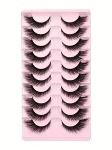 10對貓眼睫毛，0.63英寸自然外擴式，8D蓬鬆人工眼睛假睫毛，自然蓬鬆立體眼妝必備 - 眼尾拉長款 - 查看 6