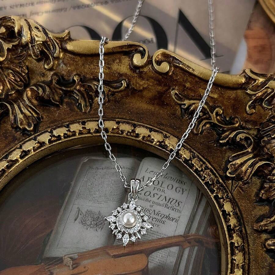Starmoon復古設計假珍珠鎖骨鍊，精緻百搭女士項鍊
