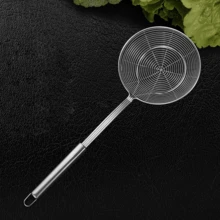 Cucharón colador de araña de acero inoxidable sólido 304, para cocinar y freír, utensilio de cocina, cuchara de filtro de alambre para fideos - Plateado - Ver 4