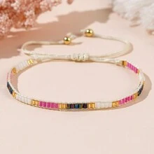 1pc Tight & Elegant Handmade Rice Bead Bracelet, Perfect For Women To Wear Daily Or As A Festival Gift - MG-b24030904 - View 7