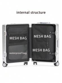 1 件 20 英寸大容量行李箱，带杯架、挂钩、万向轮、TSA 行李锁、笔记本电脑口袋和铝合金边缘，适合商务/学校旅行、男女通用礼物、旅行用品 USB 端口杯架行李箱手提行李箱随身携带行李箱旅行度假蜜月假期出国留学毕业假期必备品旅行配件礼物的理想选择，男女男孩女孩学生情侣巡航宿舍必备品大学宿舍必备品学校旅行行李箱手提箱随身携带 - 黑色 - 查看 4