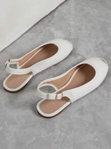 Women's Soft & Comfortable Casual Fashion Slide Sandals For Commute, Beach, Classic Outdoor, Open Toe, Backstrap, Flat, Spring/Summer - White - View 7