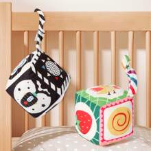 1 件儿童立方体摇铃玩具，早教几何吊坠装饰声音玩具，圣诞节/生日礼物 - 彩色 - 查看 3