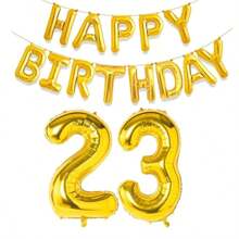 Golden Happy Birthday Digital Foil Balloon Adult Birthday Party Decoration Suitable For Men And Women Aged 10, 11, 12, 15, 18, 25, 30, 40, 50, And 60,Christmas - Gold - View 24