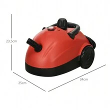 HOMCOM Limpiador a Vapor Portátil Deposito 1,2 L Vaporeta Multiusos Autonomía con Accesorios para Tapicería Sofá Baño Coche 34x25x23,5 cm Rojo - Rojo - Ver 3