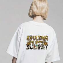 3 piezas de parches para planchar en ropa con patrón "Adulting Is Some Print", diseños de transferencia de calor para ropa, bolso, sudadera con capucha - Adulto1 - Ver 2