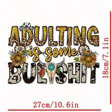 3 piezas de parches para planchar en ropa con patrón "Adulting Is Some Print", diseños de transferencia de calor para ropa, bolso, sudadera con capucha - Adulto1 - Ver 10