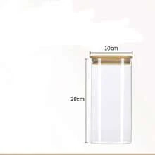 Square Borosilicate Glass Jar For Dried Fruit Storage, Food Sealed Container,Kitchen Storage & Organization,Organizer,Organiser,Decor,Decorations - White - View 7