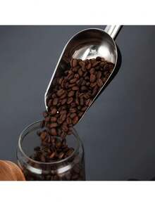 1pc Stainless Steel Multipurpose Shovel, Kitchen Ice Scooper For Ice Maker, Small Food Scoops For Bar Party Wedding Pet Dog Food - Silvery - View 4