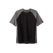 KingSize Men's Big & Tall Cling-Free Raglan Short Sleeve Swim Shirt - 黑鋼 - 查看 1