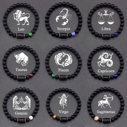 12 Zodiac Signs Bracelet Men 12 Constellation Jewelry For Women Men Scorpio Gemini Sagittarius Bracelet Friendship Gift Whoelsales