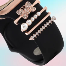 4pcs Universal Silicone Watch Band Decoration Ring, Decoration Studs, Suitable For Apple Watch - Multicolor - View 29