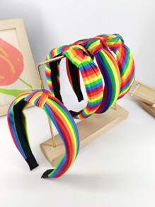 1条彩虹印花打结发带，宽3厘米，适合日常佩戴。 - 彩色 - 查看 6